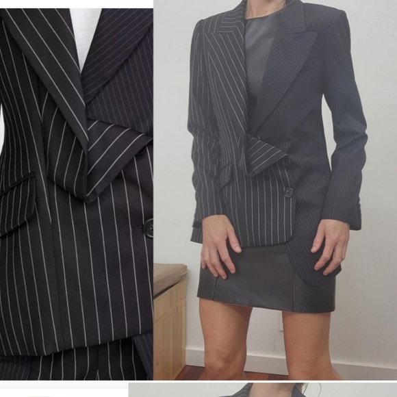 Nwot Monse MET GALA 2025 Farfetch two tone skinny corpcore pinstriped blazer 4 - Picture 6 of 7